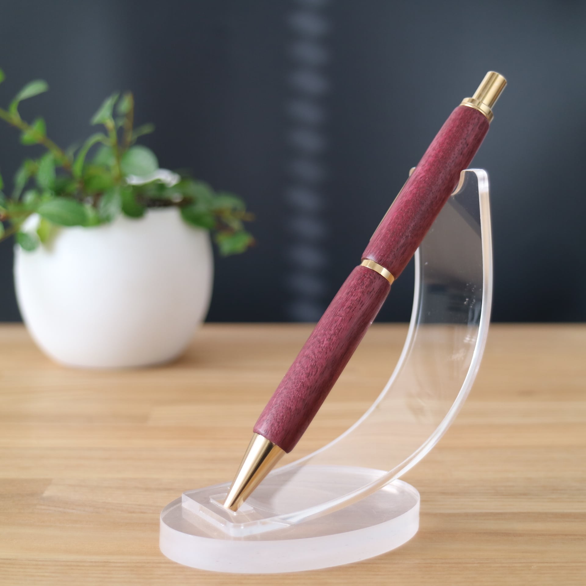 パープルハート】KATO202ボールペン 革軸シャーペン アラスカ 加藤金属