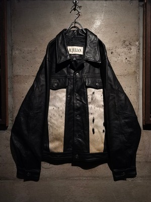 【Caka】"WILSONS" "極上" Special Vintage Unborn Calf Switching Design Leather  Tracker Jacket