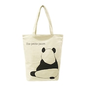 アニマルトートバッグオフホワイト色 シバ/ブルドッグ/ビジョン/パンダ/ねこ