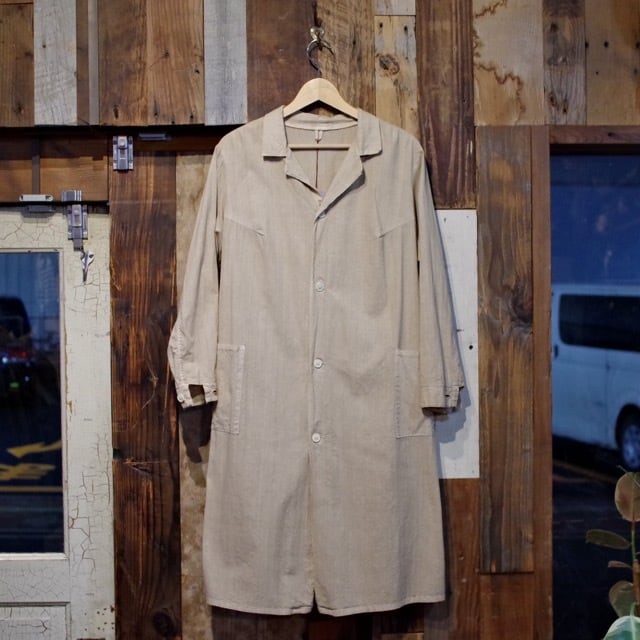 Euro Military Linen Cotton Shop Coat / 後染め ユーロ ミリタリー