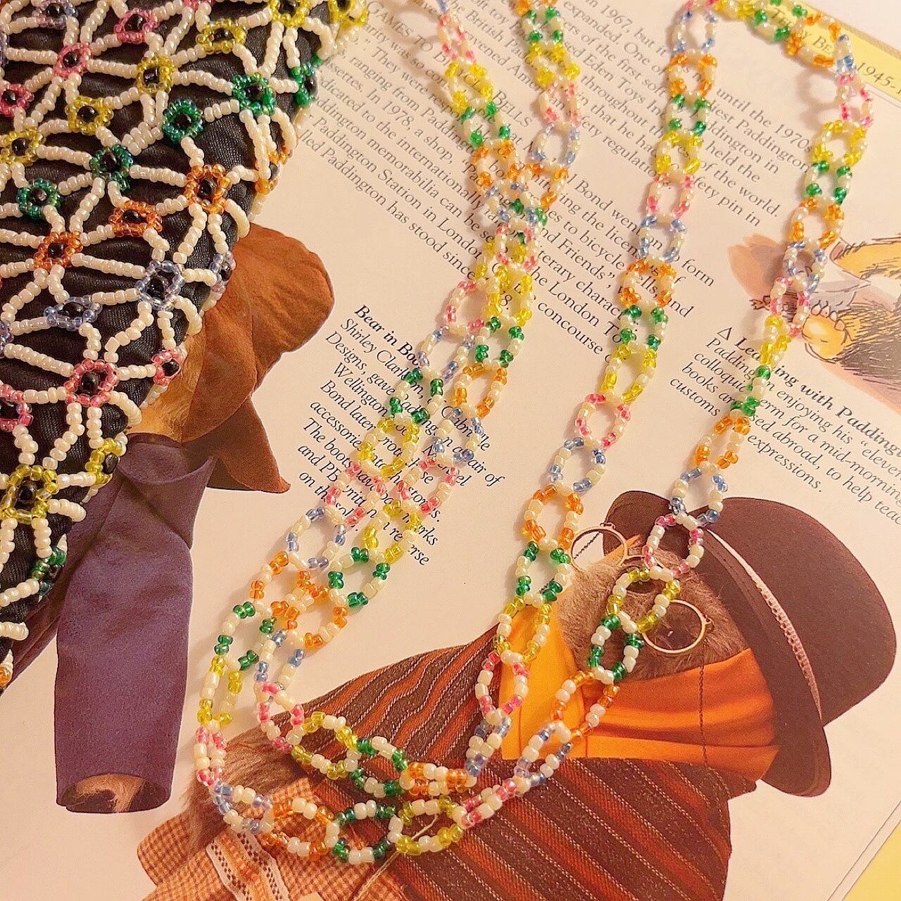 colorful mini beads shoulder bag