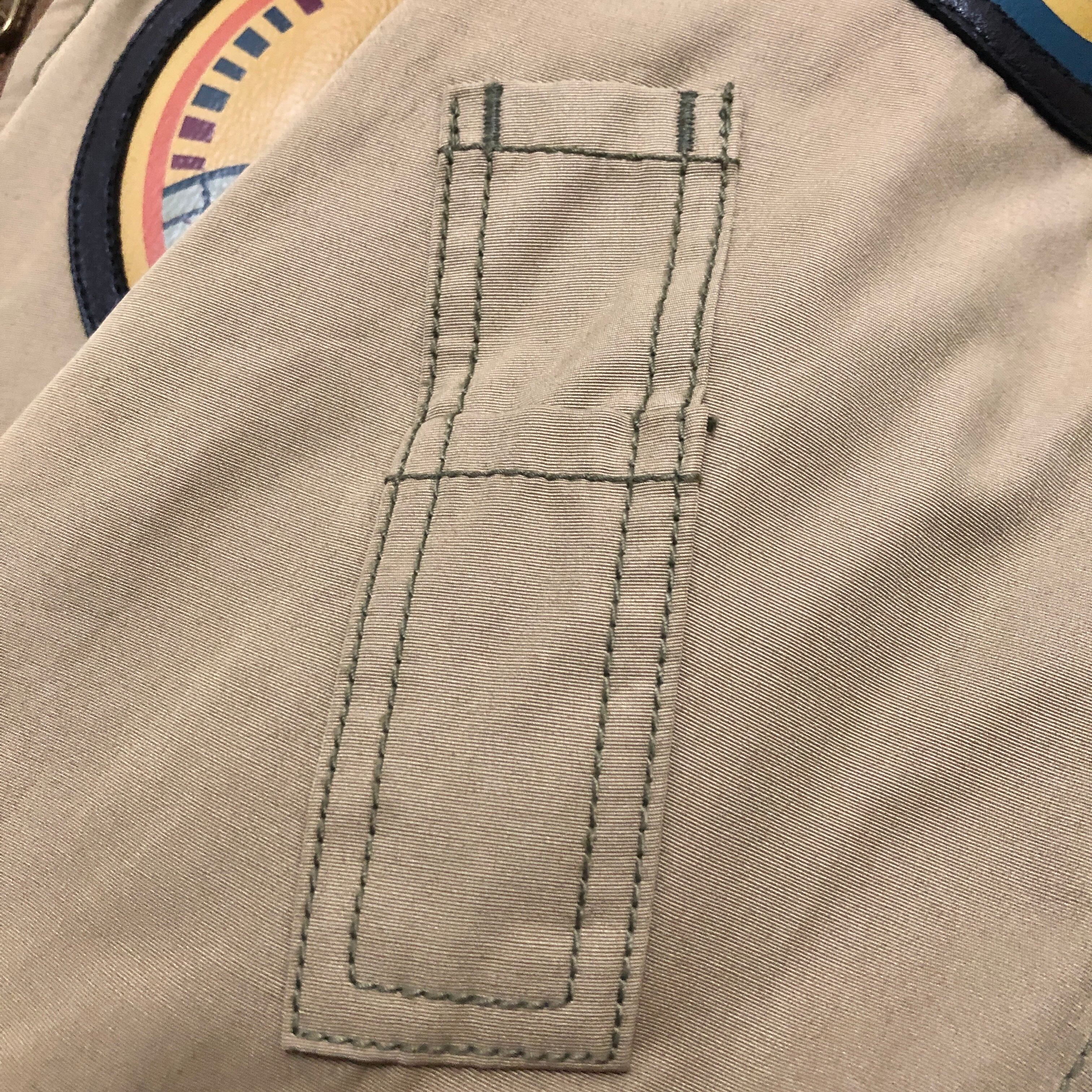 フライトジャケット ベージュ ナイロン/レザー　avilex アビレックス 中古・古着通販】AVIREX (アヴィレックス) レザーフライト