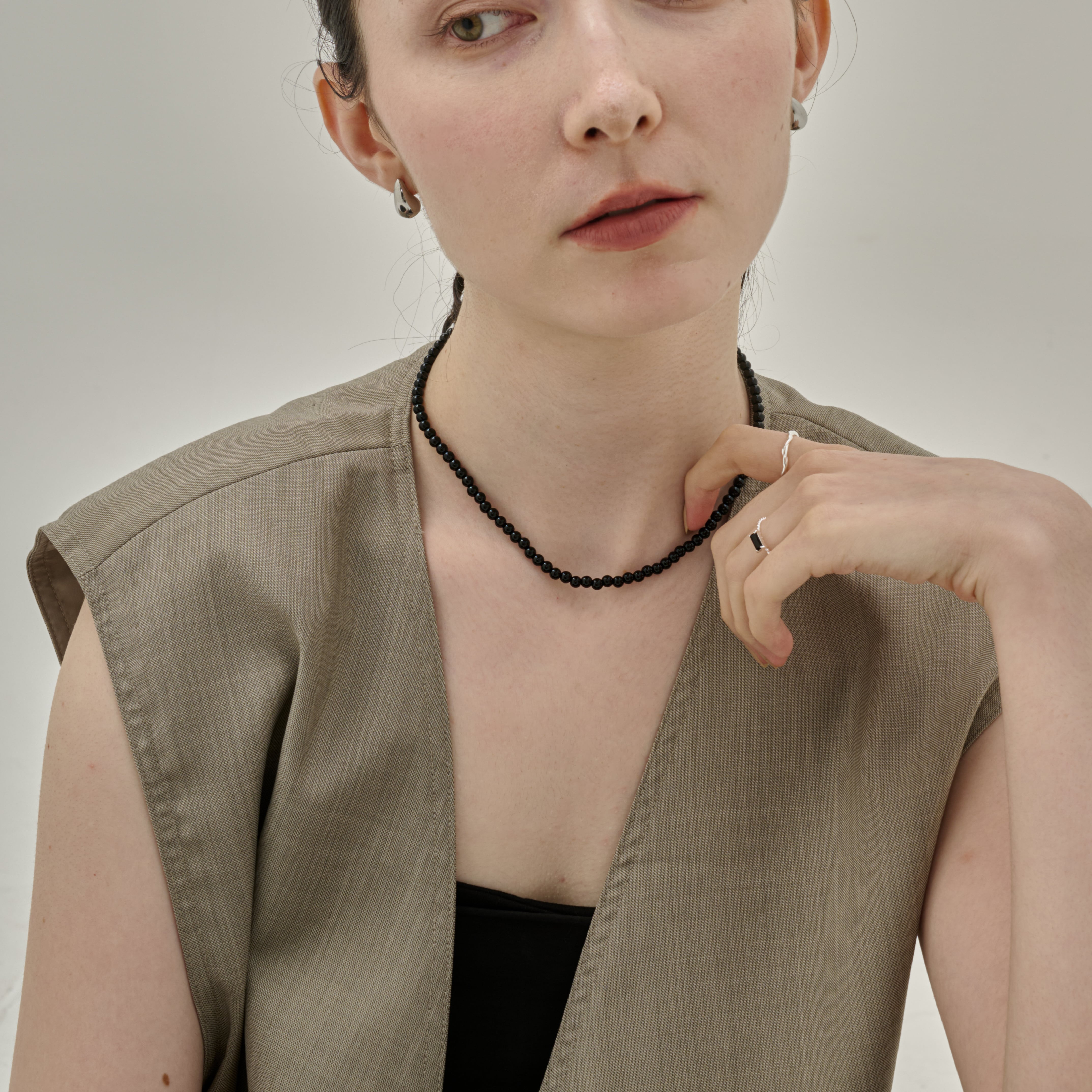 silver925 onyx necklace N089 | RIN. accessory ｜ステンレス