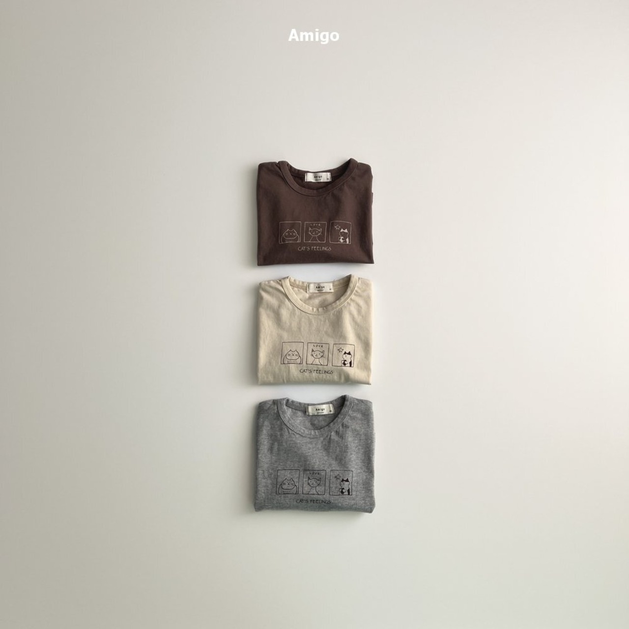 【Amigo】キャットプリントT ブラウン 80~100cm - 8