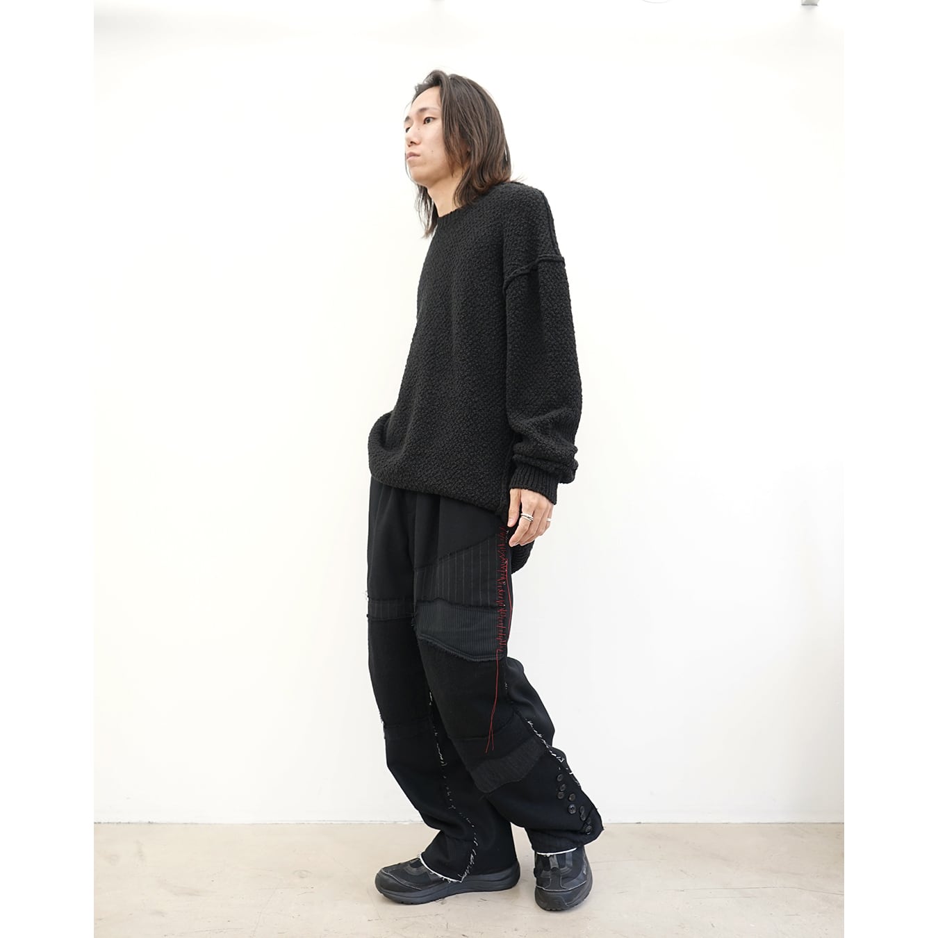 DUELLUM] (デュエラム) DUE-VⅢ-083-TRS PATCHED WIDE PANTS (BLACK