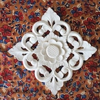 ブロックプリント生地【50cm単位】インド綿 花柄 ブラウン×赤×青 #37710-RD1