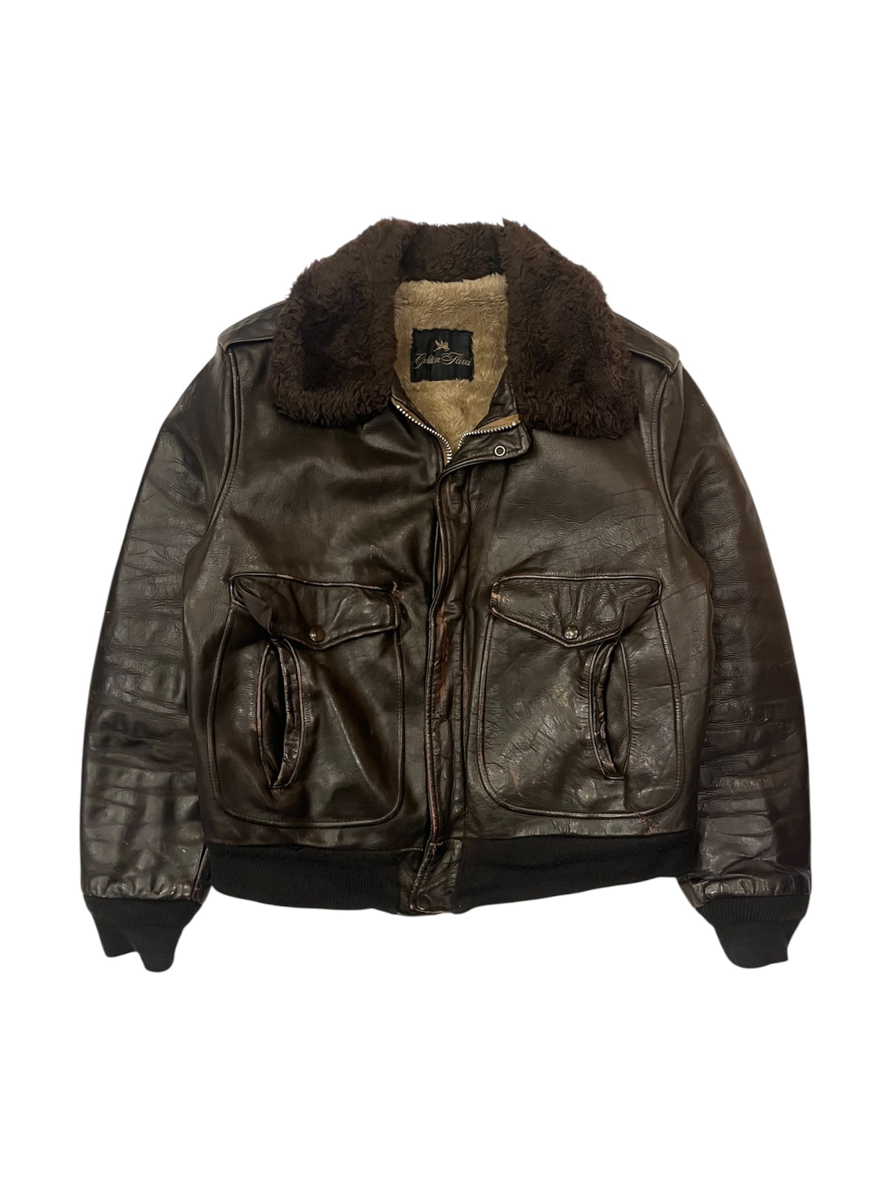 70s Golden Fleece SPIEWAK Type G-1 Sherpa Leather Jacket 70年代