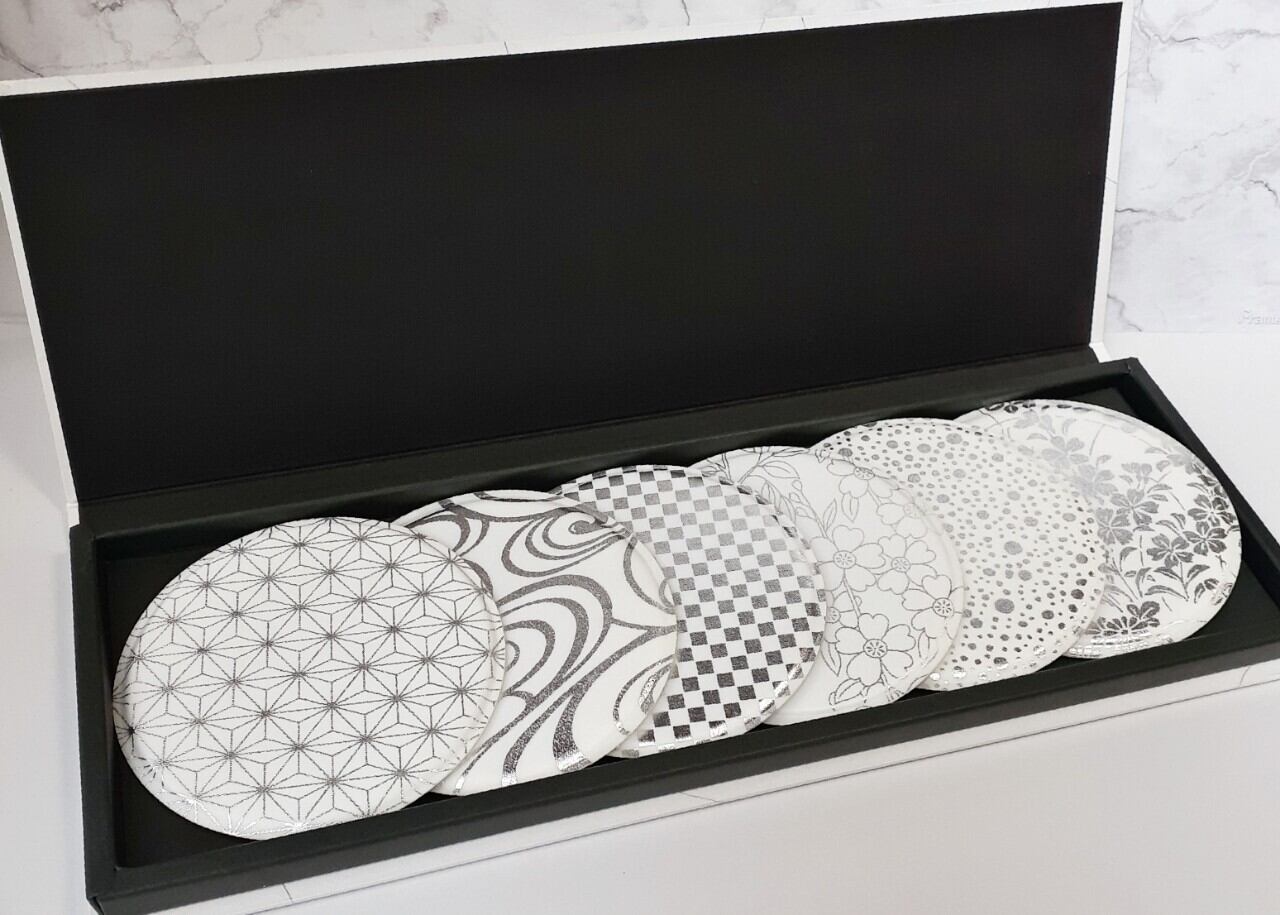 Coaster 彩 6枚入 セレブレーション シルバー コースターセット Emoease