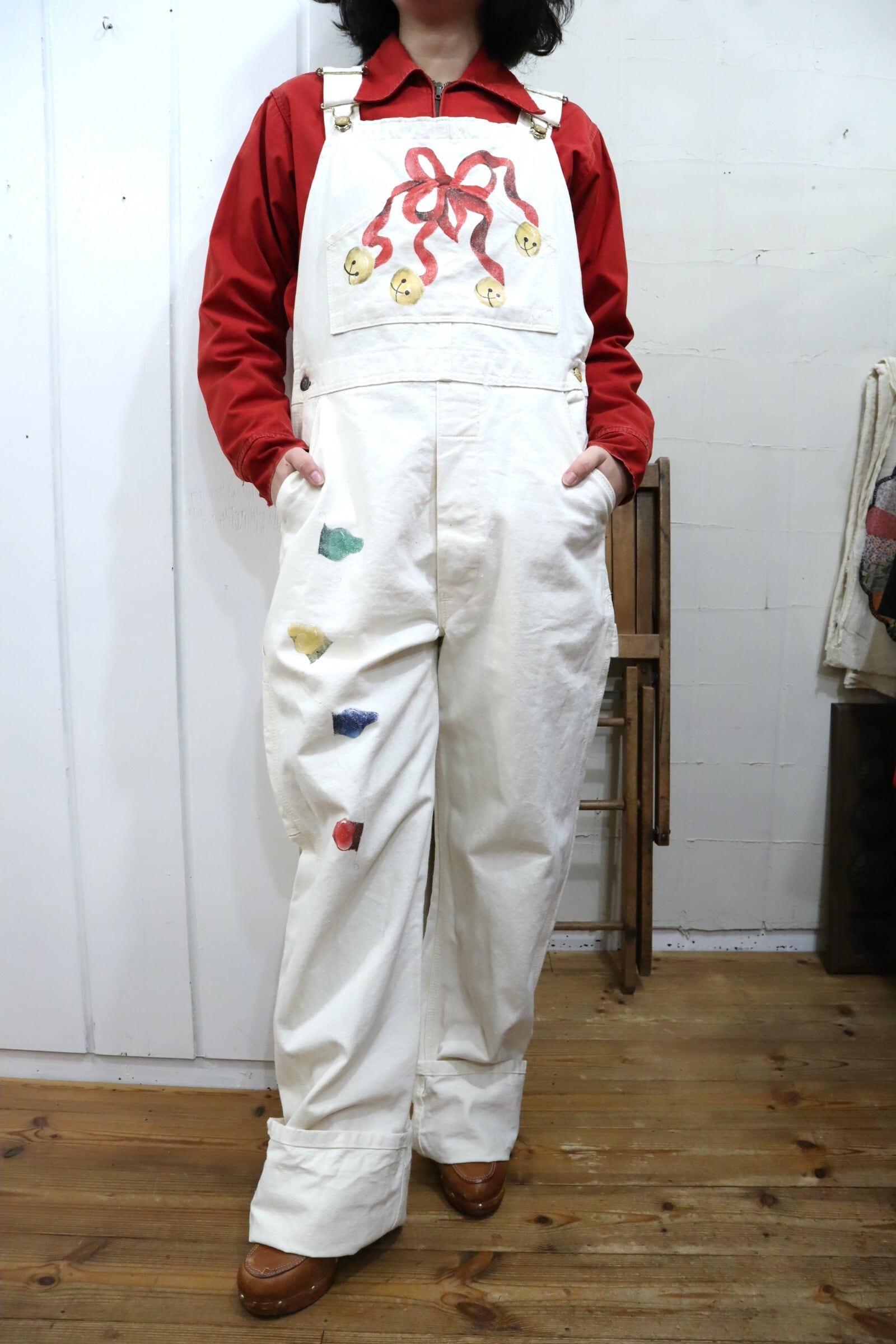 70s-80s BIG SMITH red×white stripe overall [l-2834] | Fizzvintage