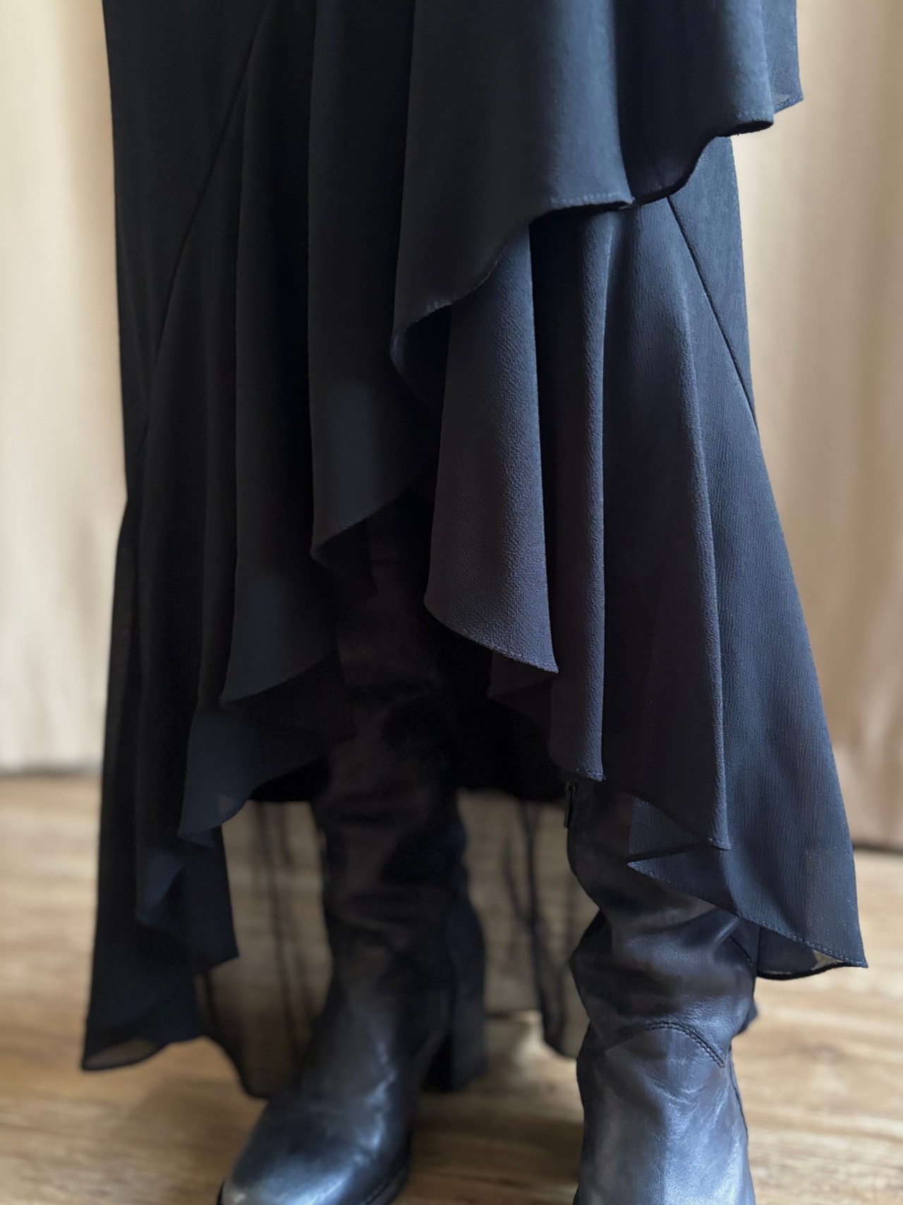 MADE IN U.S.A. black drape dress-4846-8