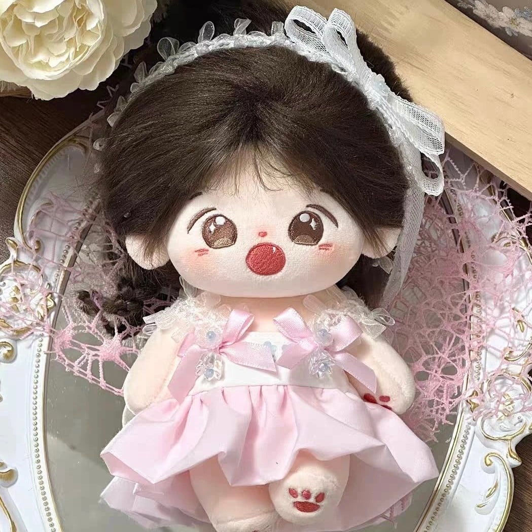 ✿10/20cm✿プリンセスの休日 ぬいぐるみ服 2点セット ピンク プリント