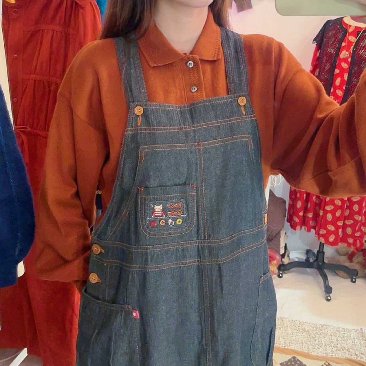 cat pocket jumper skirt