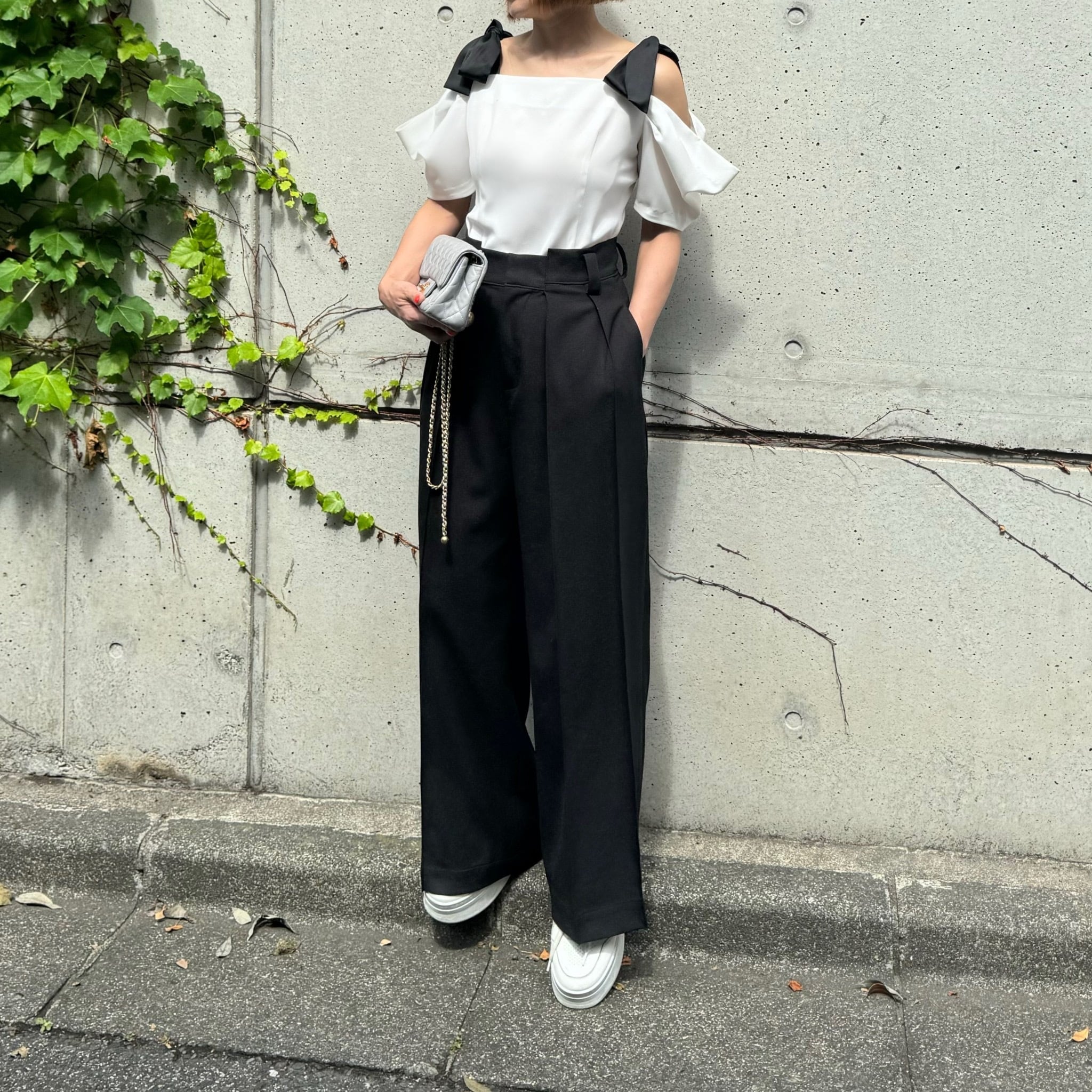 肩リボントップス Cienne ホワイト | Cygne