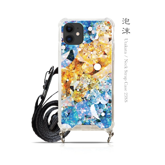 泡沫 - 和風 ネックストラップ付ショルダーiPhoneケース【23SS】