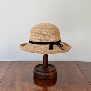 石田製帽 ラフィア糸入りかぎ編みソフトハットセーラー ナチュラル