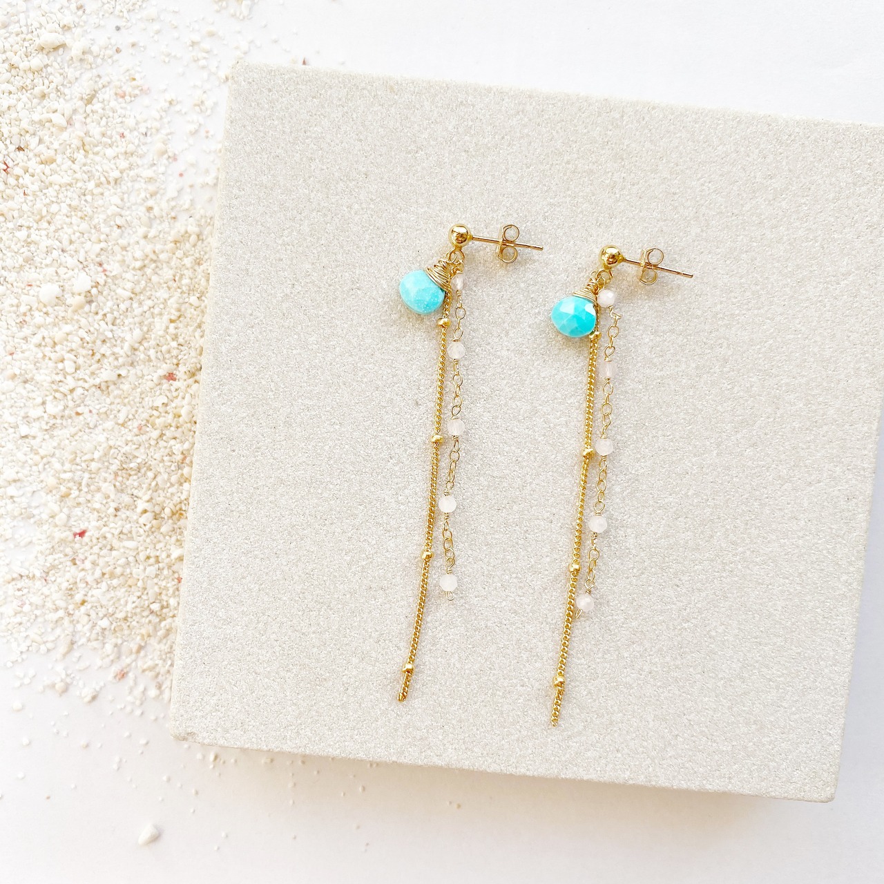 Sleeping beauty turquoise swing earrings