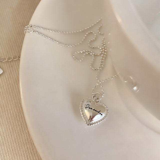 suzyaccシルバー愛心ビーズネックレス