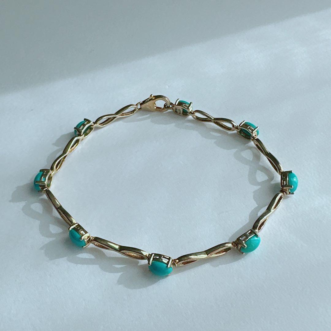 【J322】ヴィンテージ 925 シルバー × ターコイズ ブレスレット