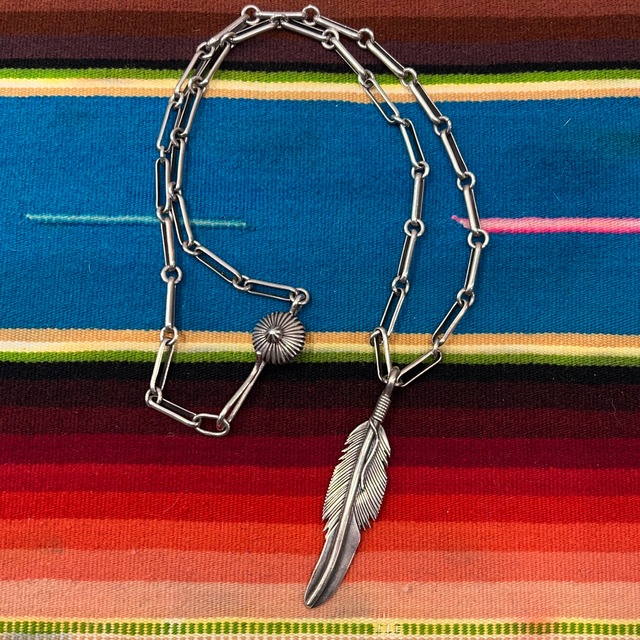 HARVEY MACE FEATHER SILVER NECKLACE
