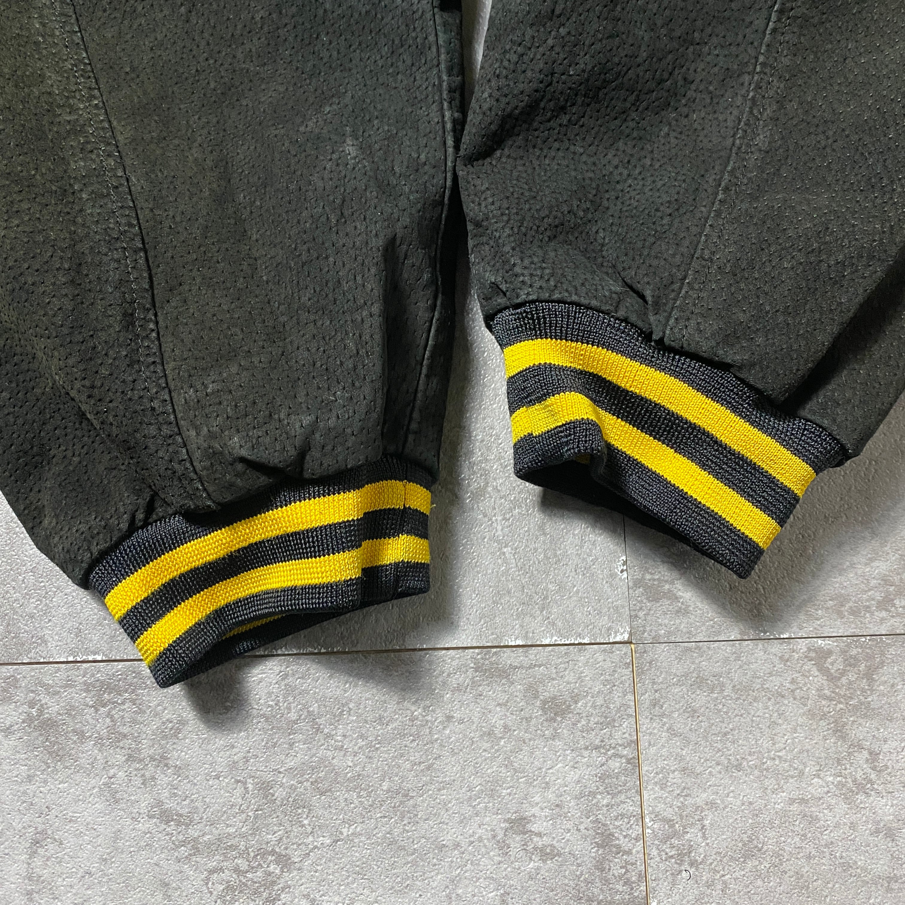 90's NFL Steelers スティーラーズ バックロゴ ラインリブ スタジャン