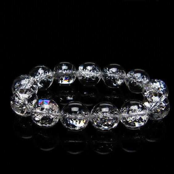 アイリスクォーツ 水晶 ブレスレット 18mm 一点物 おまかせ便 111-20273