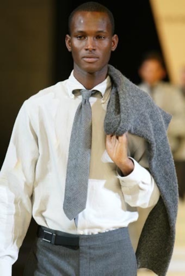 GIROGIO ARMANI 03AW belted wool slacks