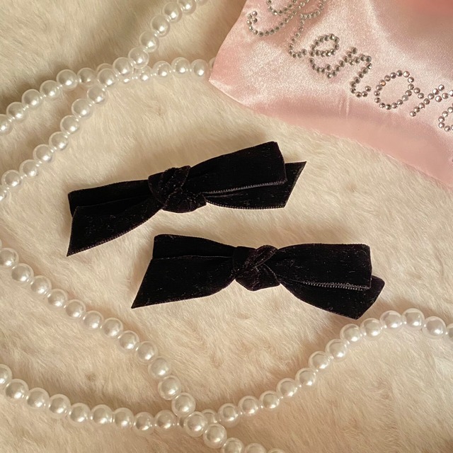 【Renonqle】velour ribbon set