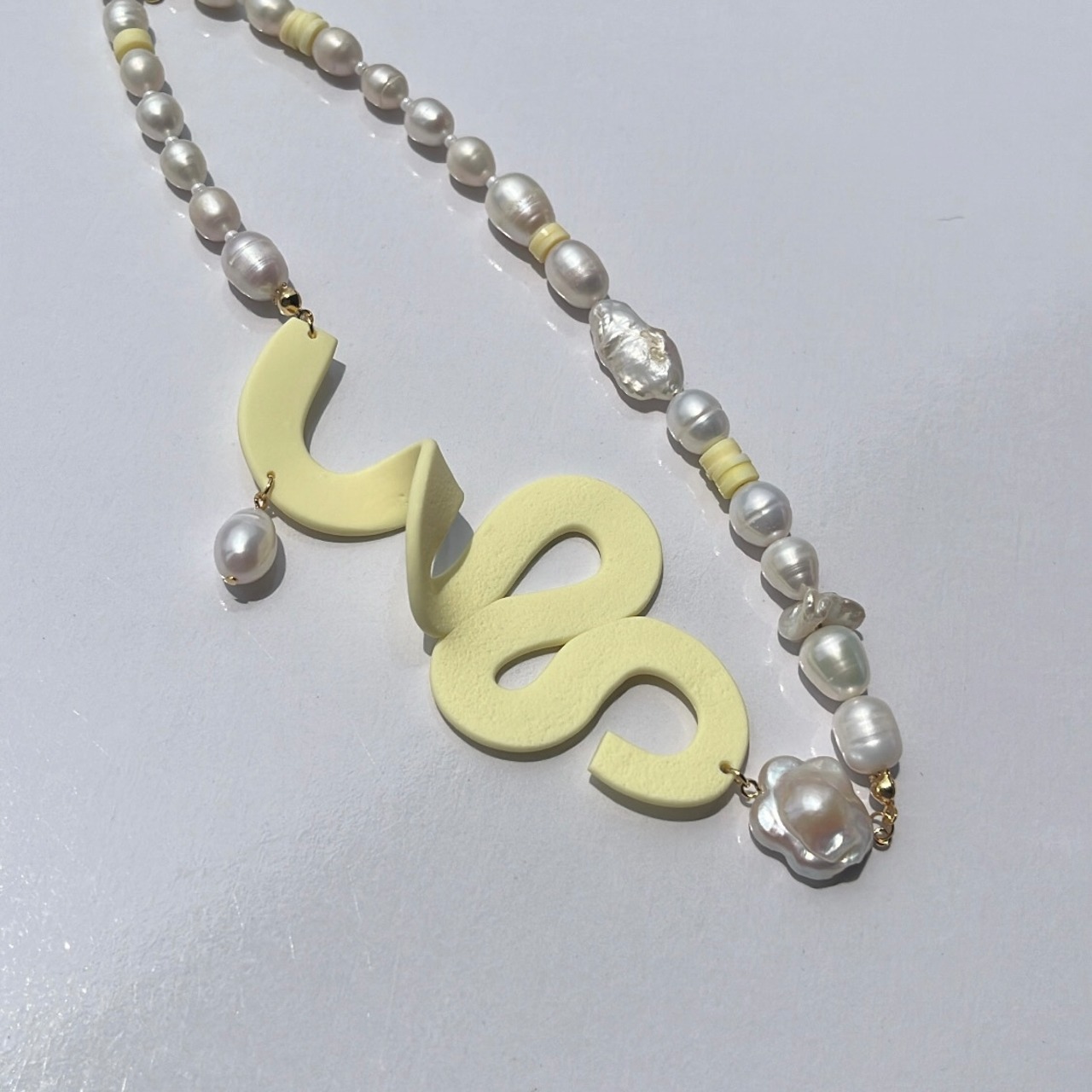 【再入荷】ポリマークレイ 淡水パールネックレス