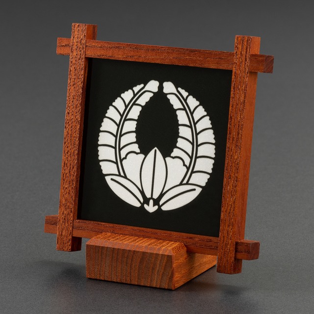 ［上り藤］組子細工の家紋パネル