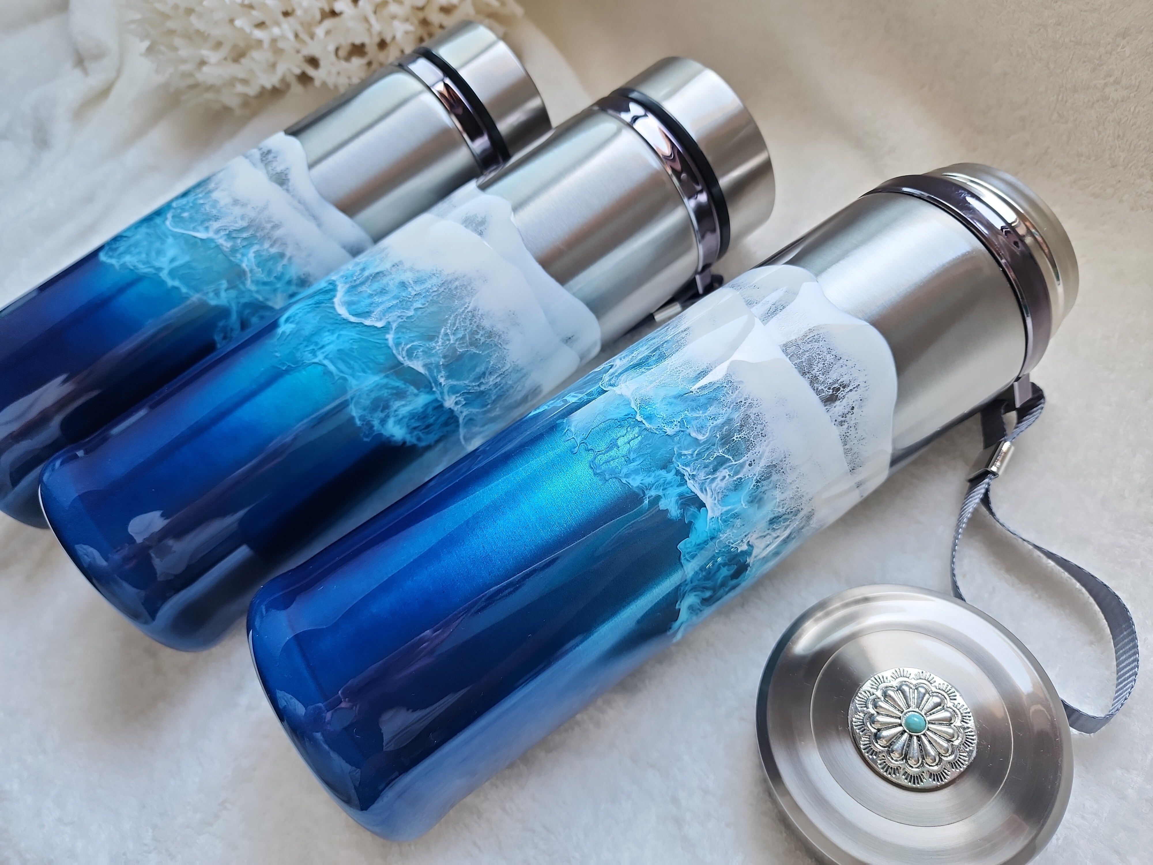 391.オーシャンレジンアート ステンレスボトル 1000ml