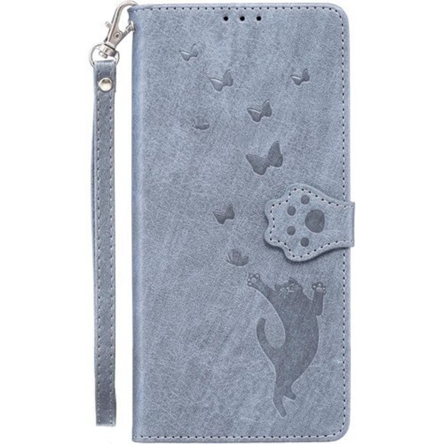 for Xperia 5 IV SO-54C/SOG09/A204SOケース カバー手帳型 エクスペリア 5 IVケース カバー 手帳型カバー ストラップ付き スタンド機能付き PKW マグネット開閉 スマホケース カード収納 保護ケース 防塵 耐衝撃 軽量 B2-グレー 灰色 for Xperia 5 IV SOG09/SO-54C/A204SO 3043