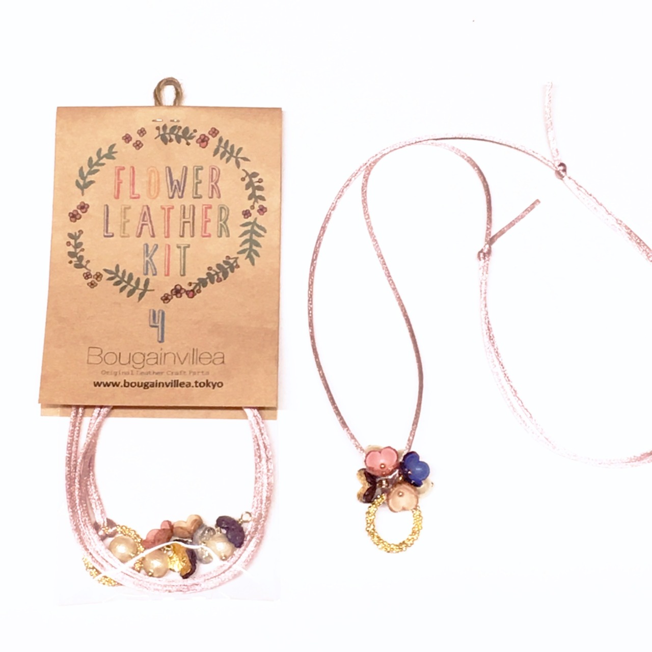 【完成品】サングラスホルダーにもなるクローバー花のネックレス - 4