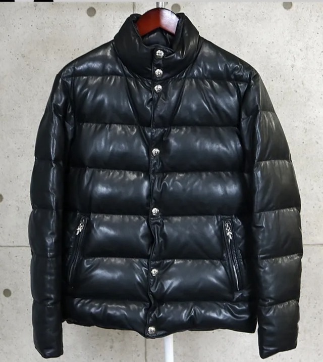 CHROME HEARTS クロムハーツ STIFF レザー ダウンジャケット メンズ SV925