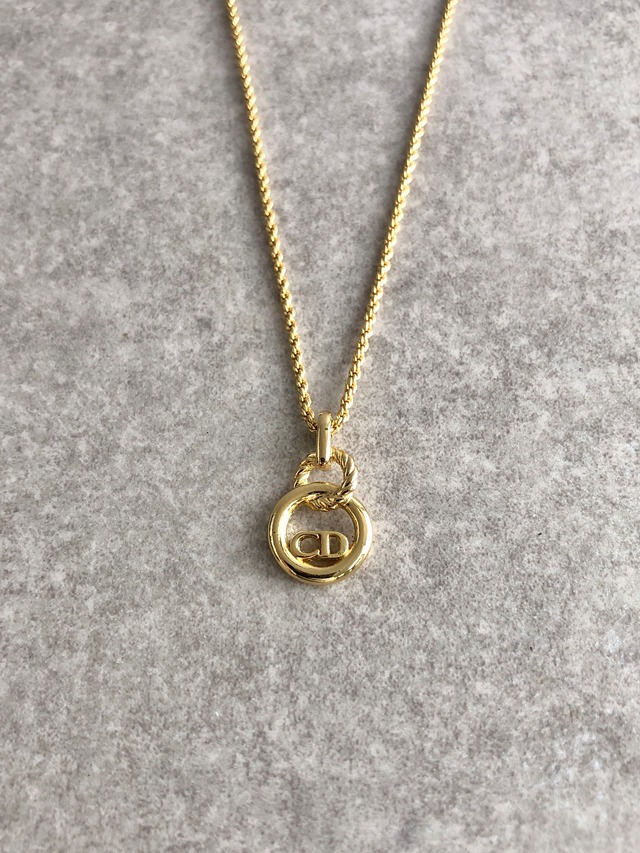 Christian Dior クリスチャン ディオール ネックレス ゴールド サークル CD vintage ヴィンテージ オールド gsh6yh
