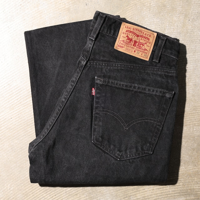 極美品 32×30 USA 98年 Levi’s 505 サルファー ブラック デニムパンツ