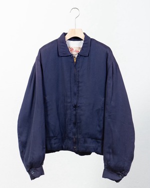 vintage gabardine rayon jacket / COLOR:NAVY