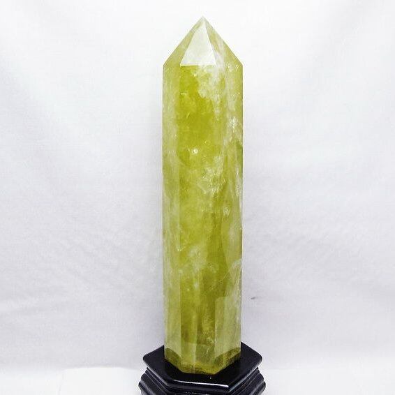 2.4Kg シトリン 六角柱 シトリンクォーツ ポイント 台座付属 一点物 152-4171