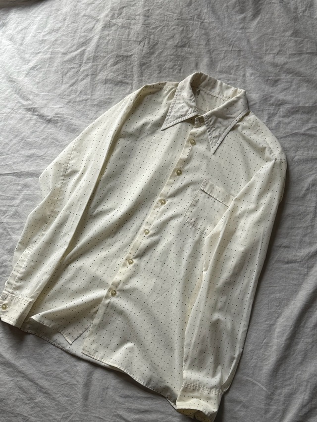 1970s Dot patern ecru shirt