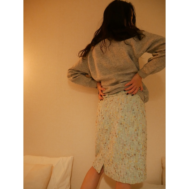 Pailtone tweed skirt