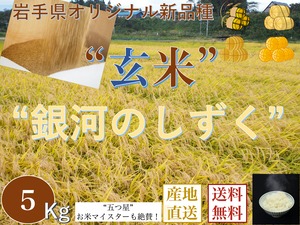 岩手県雫石産【銀河のしずく】【玄米】５Kｇ/袋【送料無料】