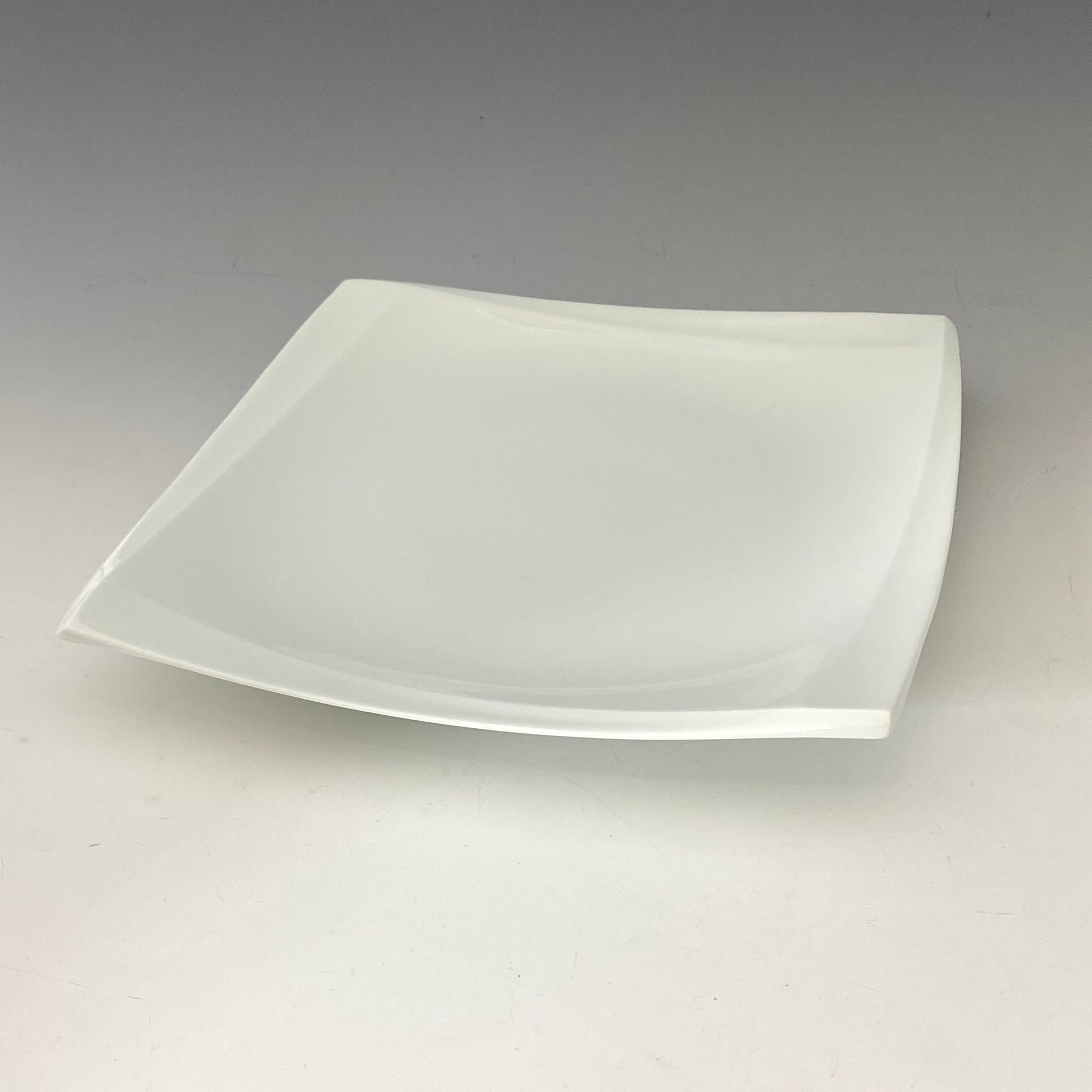 中尾純】白磁稜線角皿(大) | 中仙窯