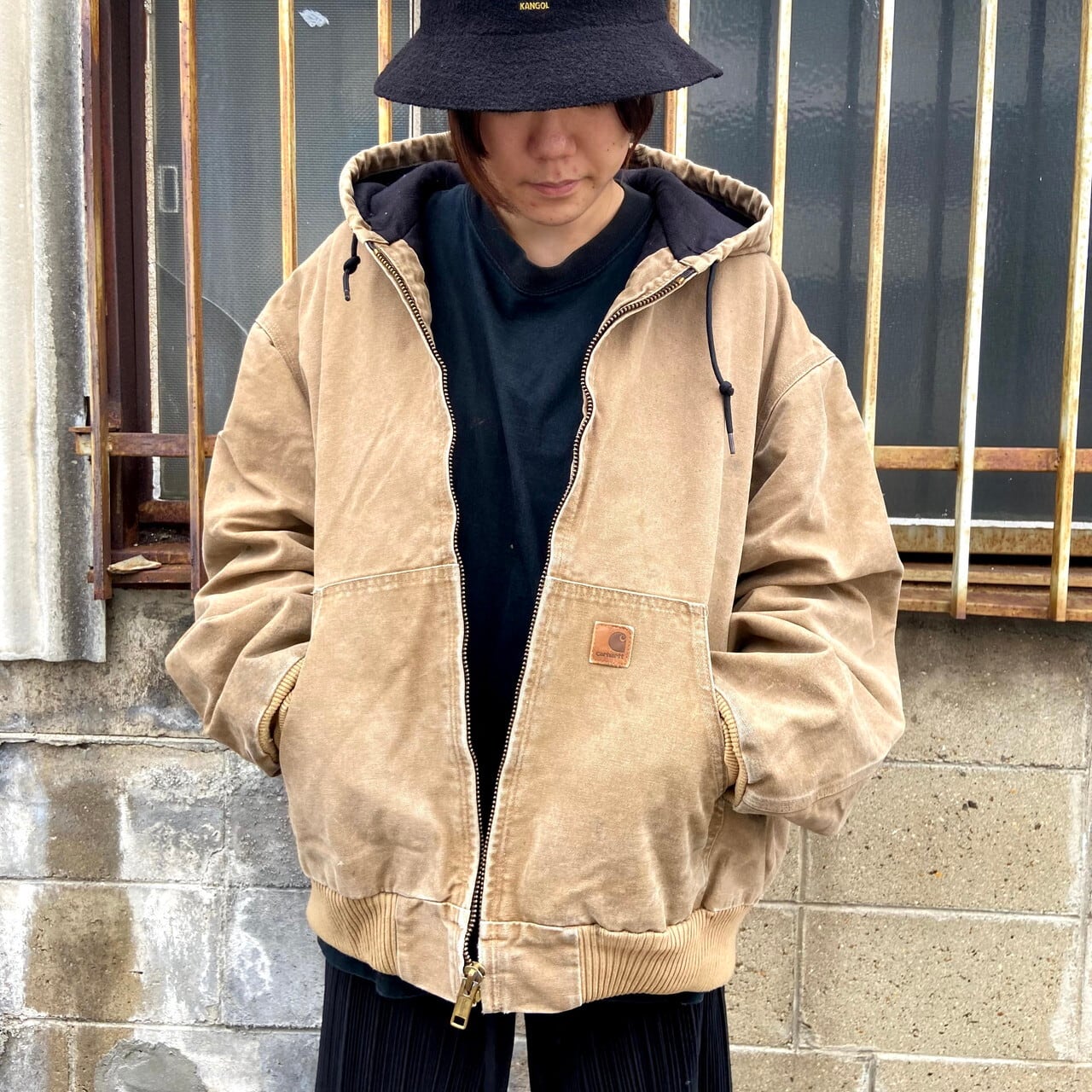 カーハート アクティブパーカー ワークジャケット メンズ2XL〜 古着 キルティングライナー フルジップパーカー Carhartt ダック地  ライトブラウン 茶色 ビッグサイズ 大きいサイズ【ワークジャケット】【AL2109】 | cave 古着屋【公式】古着通販サイト powered by 