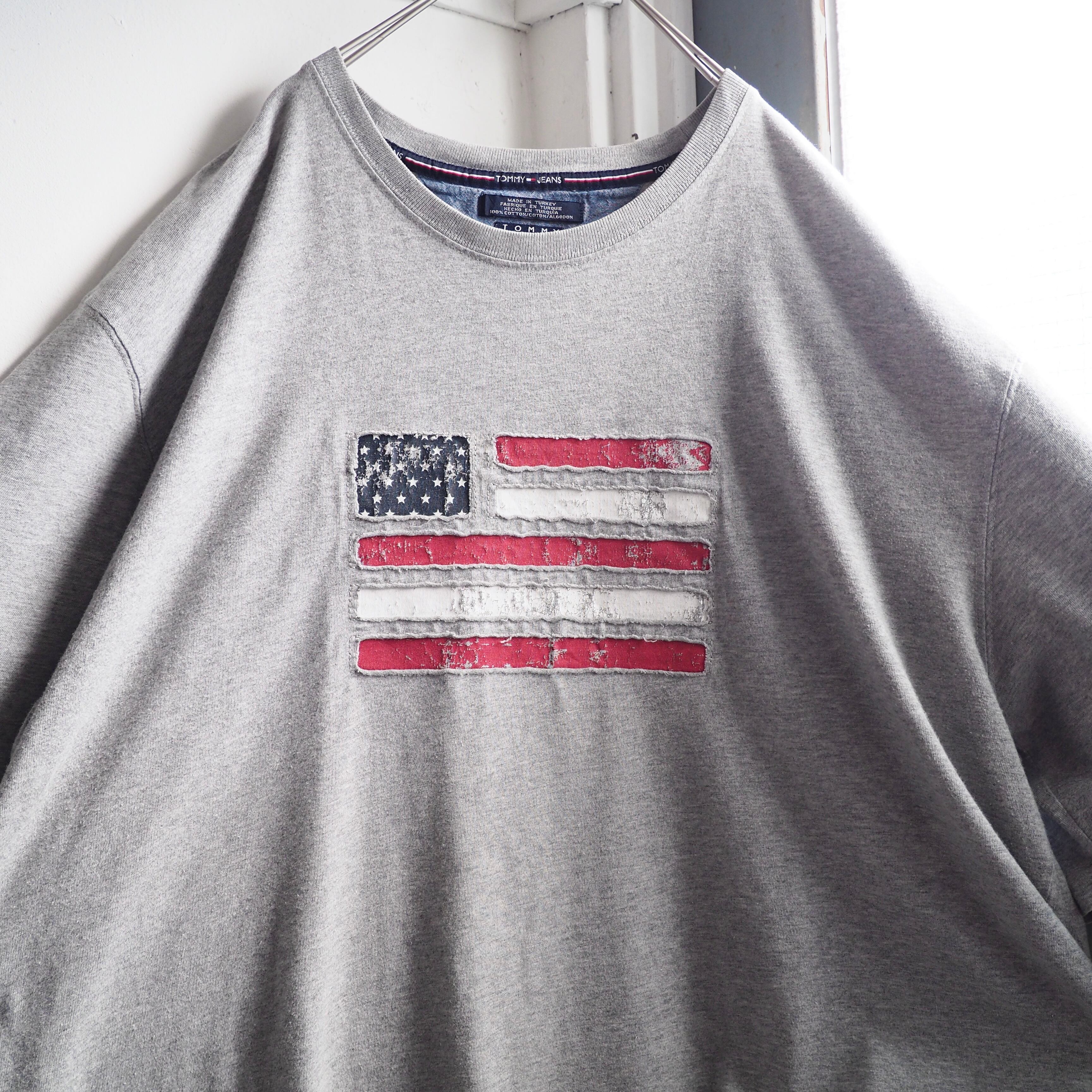 ” TOMMY HILFIGER ” American flag logo embroidery loose silhouette Tee