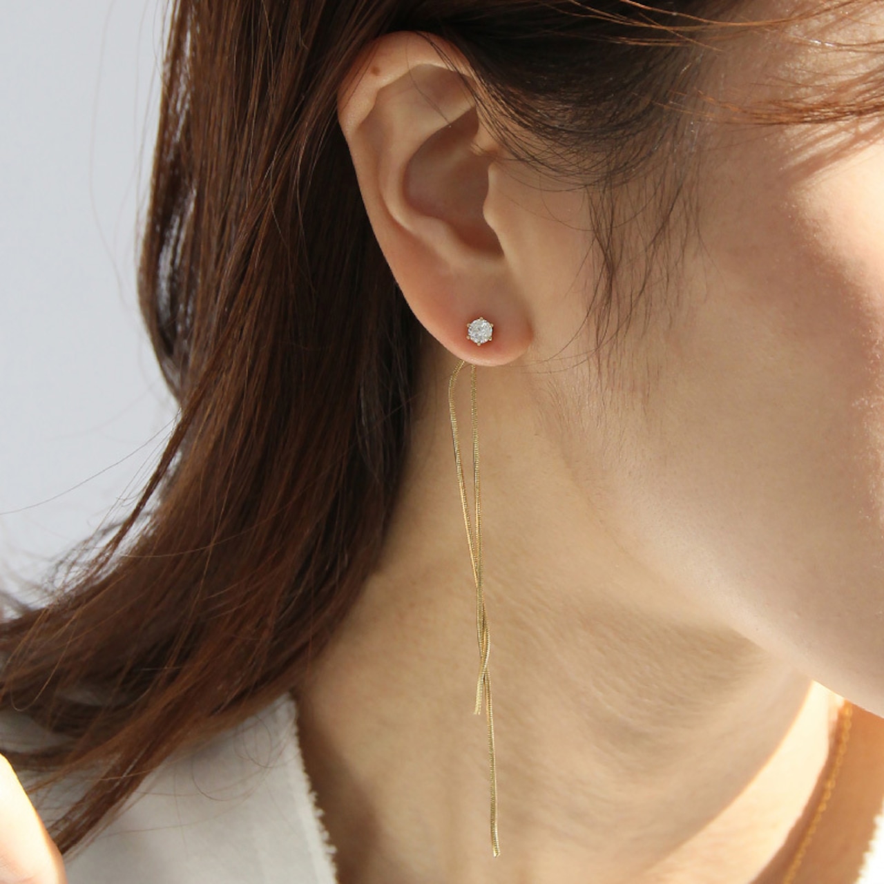 【ネコポス便】ピアス 2wayポイントジルコニアロングピアス サージカルステンレス 1970