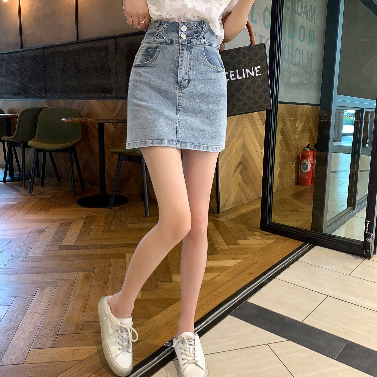 ハイウェストウェストスカート サマーAライン 夏物 6Du_Shop_Women4576035000