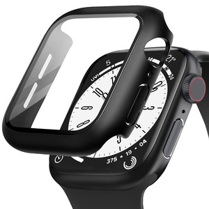 【在庫のみ】POLINK for Apple Watch用 ケース Series 11/10/9/8/7/6/5/4/SE3/SE2/SE 44mm PC素材 強化ガラス アップルウォッチ 保護用カバー 超薄型 高耐久 耐衝撃 高透過率 指紋防止 for Apple Watch用 カバー 全面保護 ブラック
