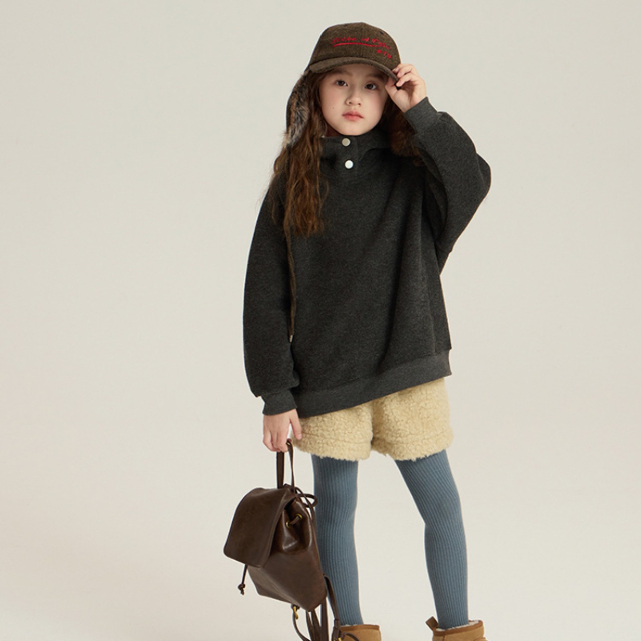 冬韓国系ふわふわフード付きスウェット