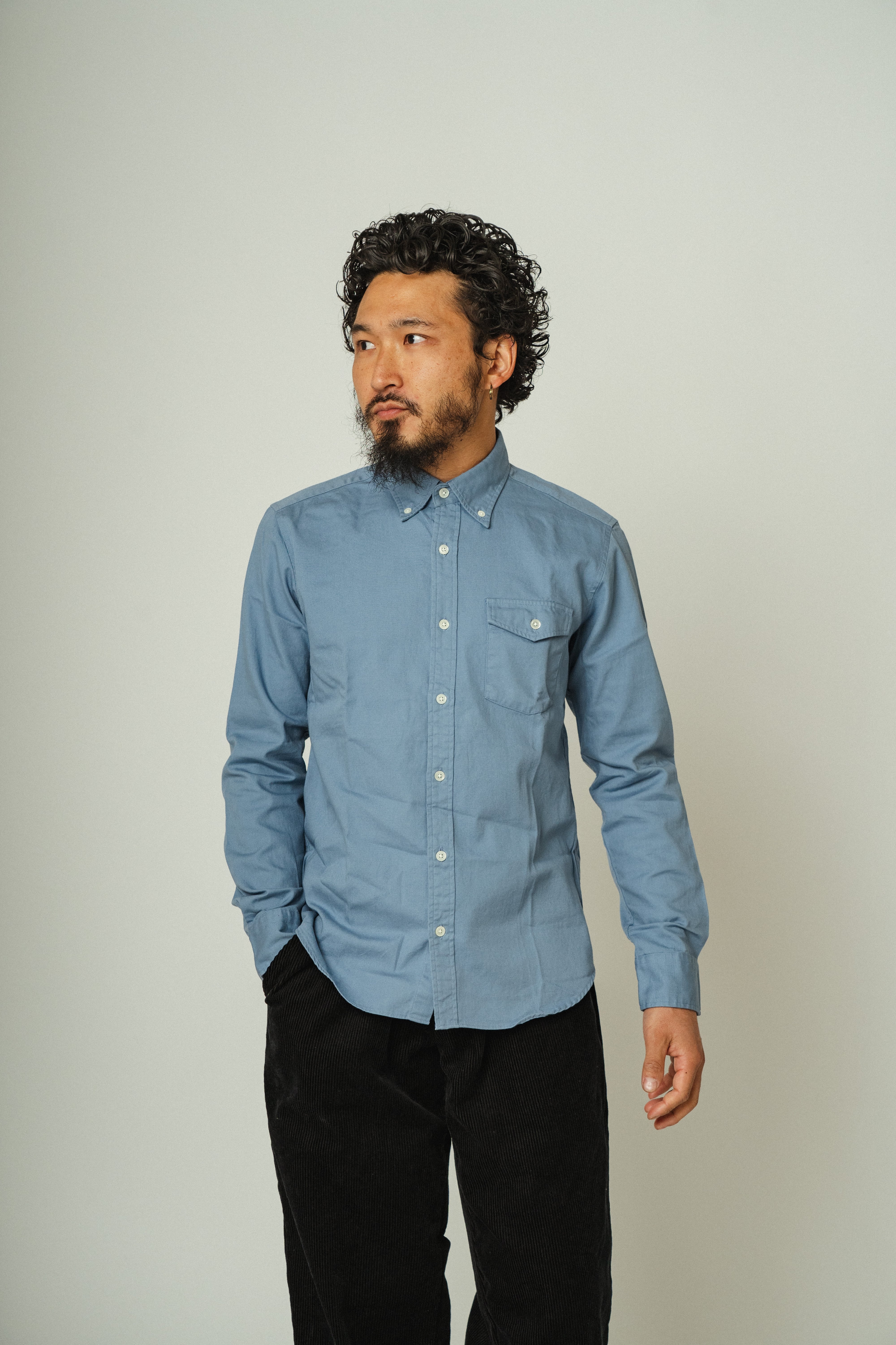 Japan OX Flap Pocket L/S BD Shirts - 101815004 | 【BIG MIKE