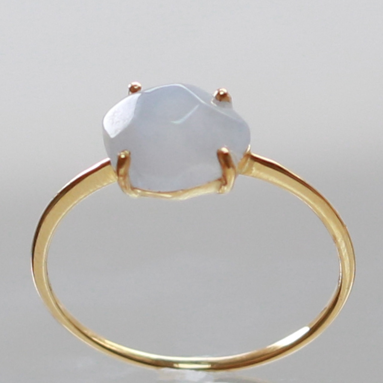 【13号】ラフカットシリーズ K10YG 翡翠 ラフカットリング A貨翡翠 jd_rg1923