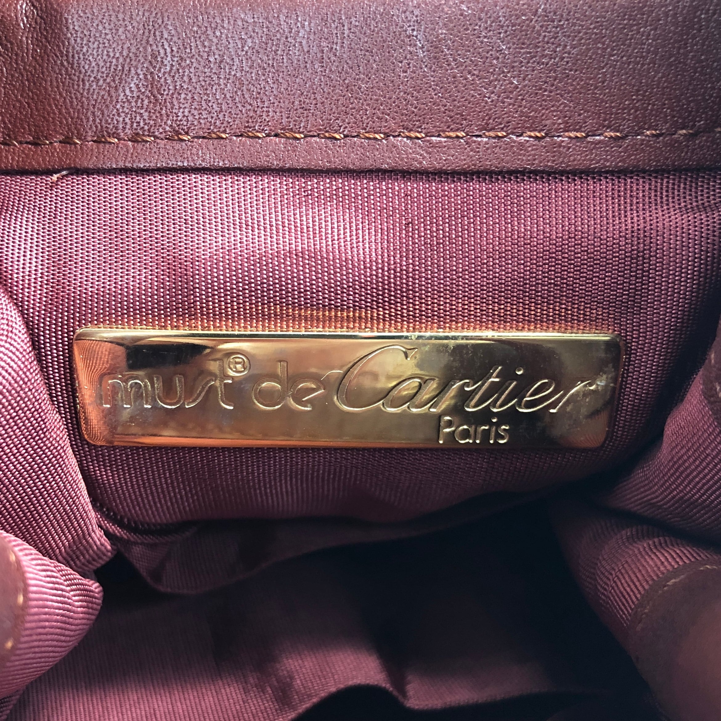 Cartier カルティエ マストライン ショルダーバッグ ボルドー レザー